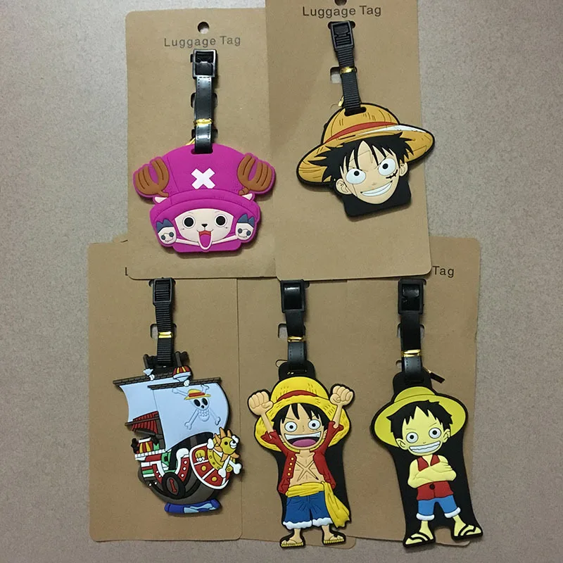 Hot One Piece Luggage Tags Travel Cartoon Silica Gel Luffy Chopper Pendant Suitcase Travel Bag Decoration Cute Accessories Gift