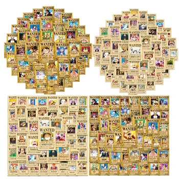 50pcs One Piece Stickers Wanted Posters Anime Decals Graffiti DIY Motorcycle Skateboard Laptop Fridge Phone Car Fridge Toys