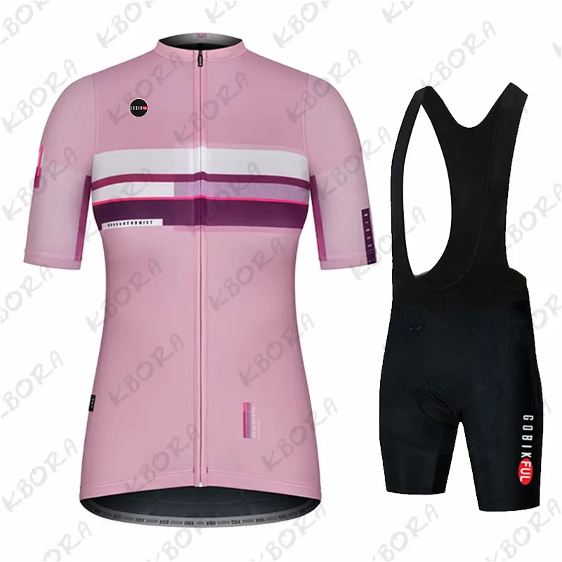 Gobikful Summer Cycling Jersey Set for Women, Anti-UV, Bicycle Clothing, Quick-Dry, Mountain Female Bike Clothes