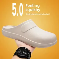 Men's Lazy Shoe Slippers Waterproof Oil-resistant Operating Room Half Slippers Chef Shoes Head Cover Hole Design EVA Material
