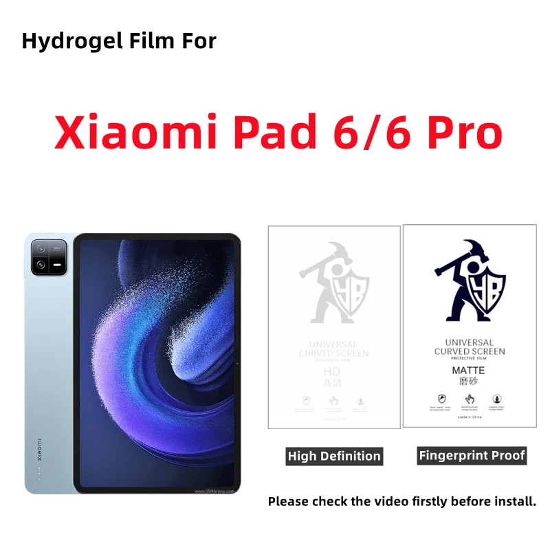 

Гидрогелевая пленка для планшетов 2 шт. HD для Xiaomi Pad 6 Pro, матовая защитная пленка для экрана Xiaomi Pad 6, матовая защитная пленка из ТПУ, полное покрытие