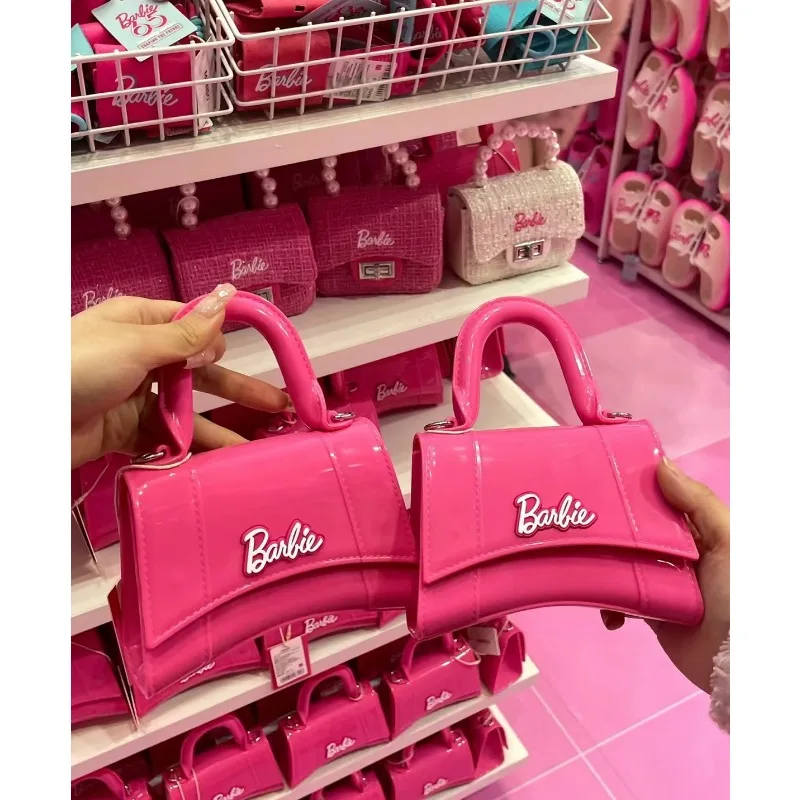 

MINISO love hourglass jelly bag Barbie series co-branded cute handbag shoulder crossbody bag Super popular single product