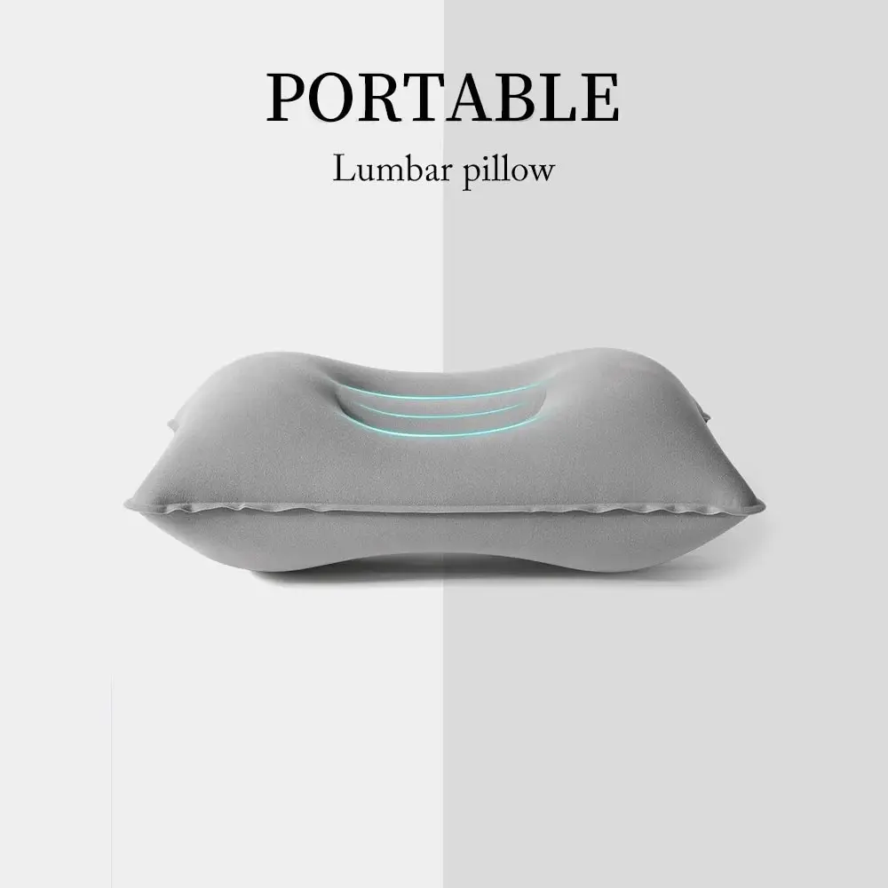 Inflatable Pillow Portable Fold Inflatable Air Pillow Outdoor Travel Sleeping Camping PVC Neck Stretcher Backrest Plane Comfortable Pillow