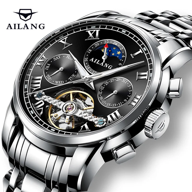 

AILANG Brand Original Men Automatic Mechanical Watch Fashion Tourbillon Luminous Waterproof Watch Watches Gift Relogio Masculino