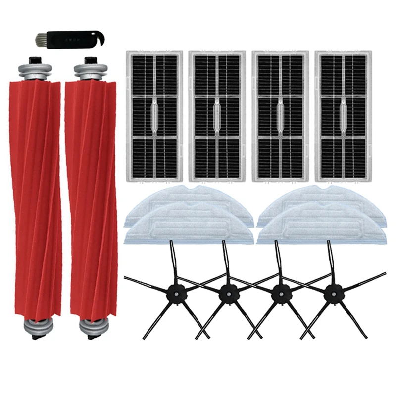 

Роликовая боковая щетка, Углеродный фильтр, сменные детали, пластик, как показано для Xiaomi Roborock S7 Maxv Ultra/T7S/T8plus G10