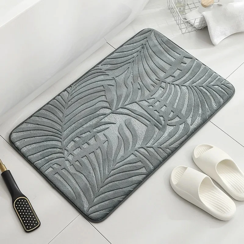 

A1638ZXW tyle Absorbent Bathroom Bath Mat Non-Slip Shower Rug Soft Memory Foam Kitchen Floor Carpet Coral Velvet Pad Home Decor