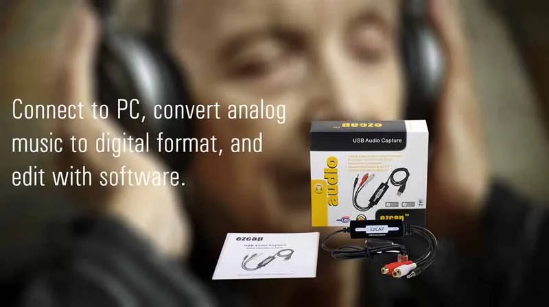 216 USB Audio Capture Grabber Card Cassette To CD/MP3 Converter WMA WAVE Recorde