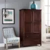 Wood Furniture Shaker 2-Door Wardrobe, Solid Wood with Cherry Finish 6