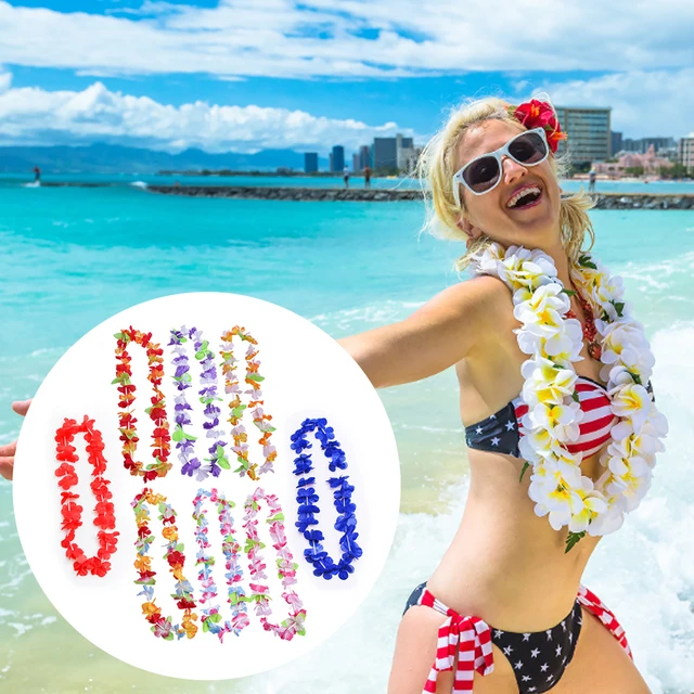 50 pçs hawaiian lei brasil carnaval colorido guirlandas de verão piscina  festa traje adereços grinalda artesanal casamento decoração presentes 2023  - AliExpress