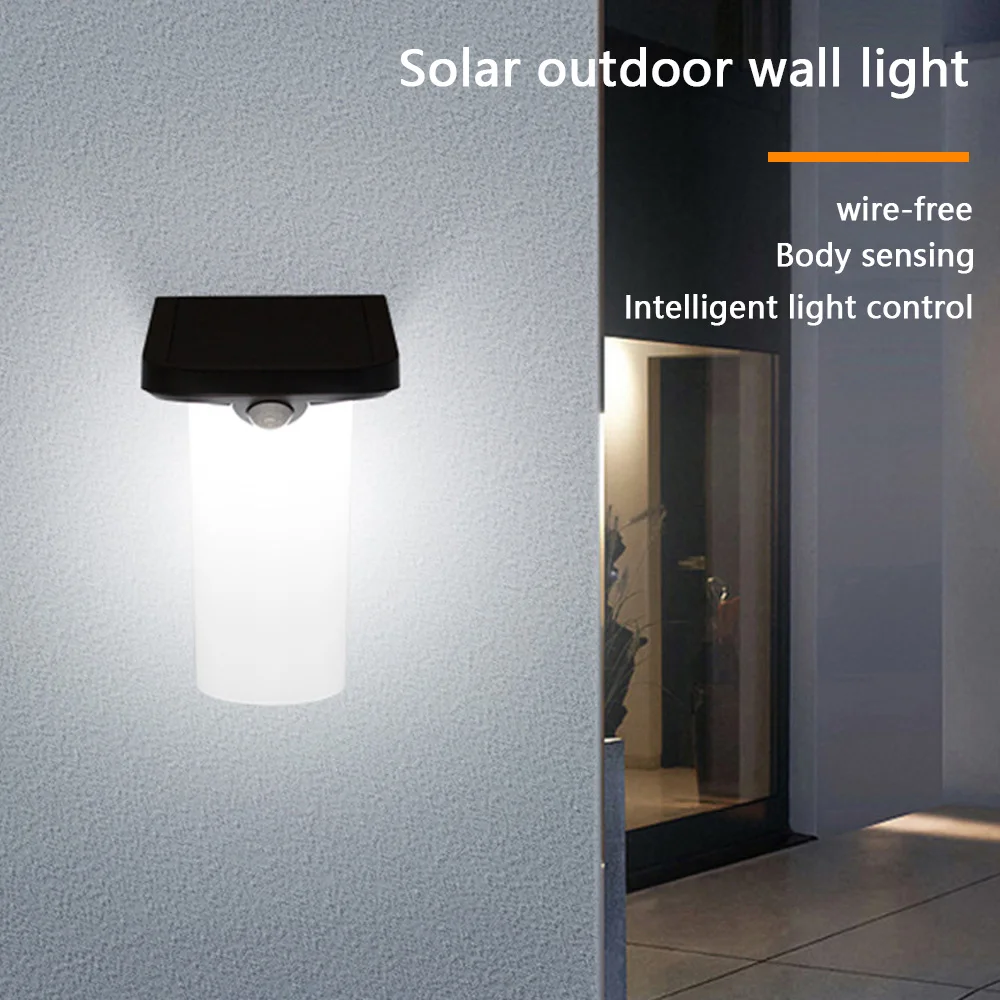Solar wall light home outdoor waterproof body sensor light garden fence decorative arrangement garden light