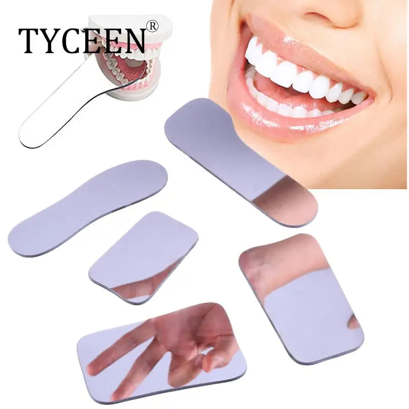 Espejos de doble cara para ortodoncia Dental, Reflector de fotografía Dental, vidrio recubierto de titanio, espejos intraorales para dentistas, 5 unidades por juego