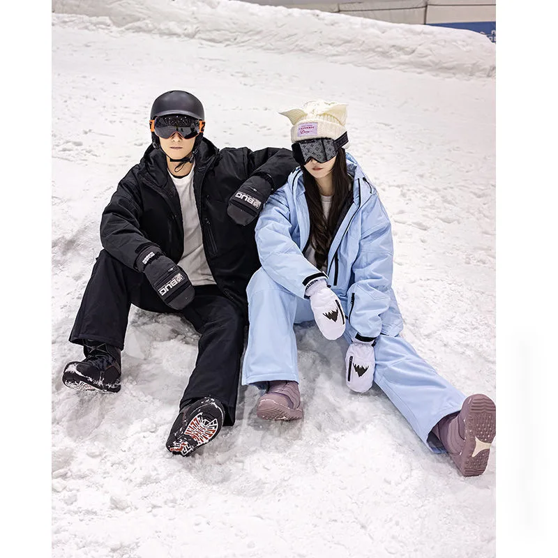 

Men And Women's Winter Fattening And Enlarged Single And Double Board Waterproof Windproof Thickened And Warm Ski Suit