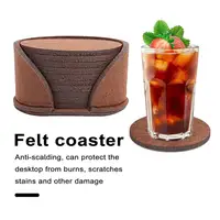 10 Pcs Felt Coasters Heat Insulation Water Absorbant Anti-scalding Table Protection Cup Drink Bottle Anti-skid Round Placemats 2