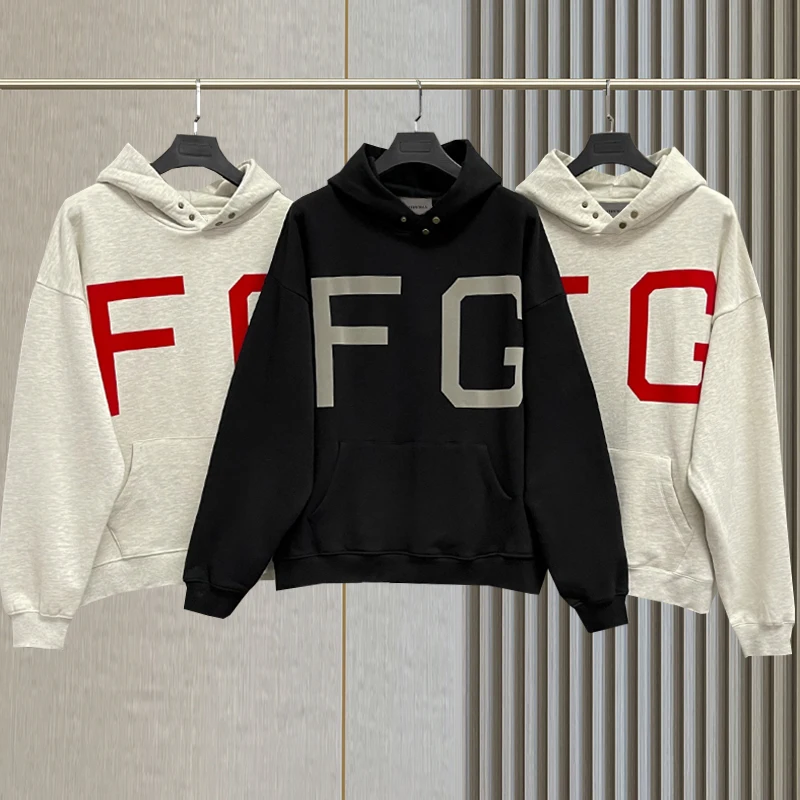 

Fashion Men's Essentials Hoodie FG Flocked Printing Letter High Quality Sweatshirt Unisex Hip Hop Oversized Loose Pullover