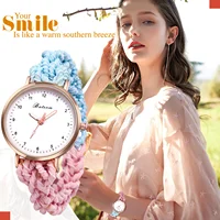 LANCARDO Quartz Braided Scrunchie Watch Elastic Rope Watch Digital Dial Women Multi-functional Ultra-thin Student Bracelet Watch - Image 4