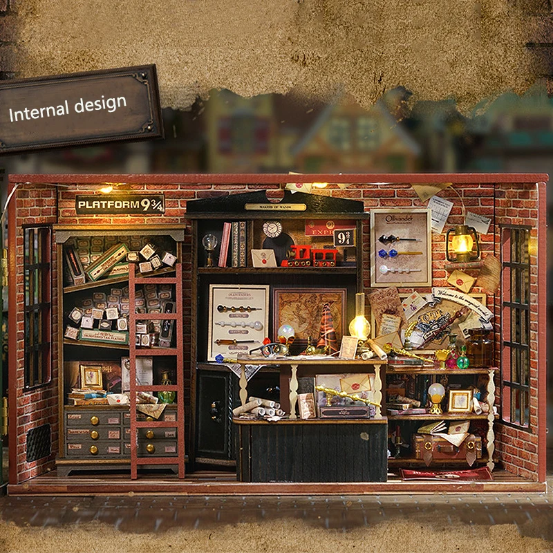 Magical Doll House Wooden Miniature DIY Assembly Building Model Kit Production of Small Room Toys Decorations with Furniture doll house
