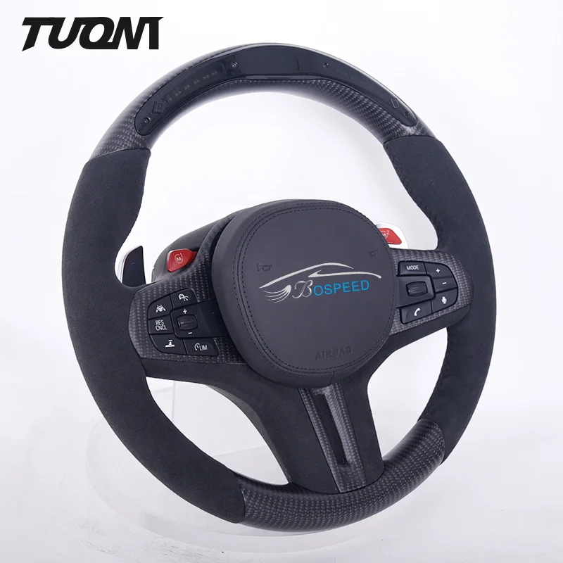Volante In Fibra Di Carbonio A Led Scamosciato Per Toyota Gr Supra 3.0 Mk5 Mk4 A90