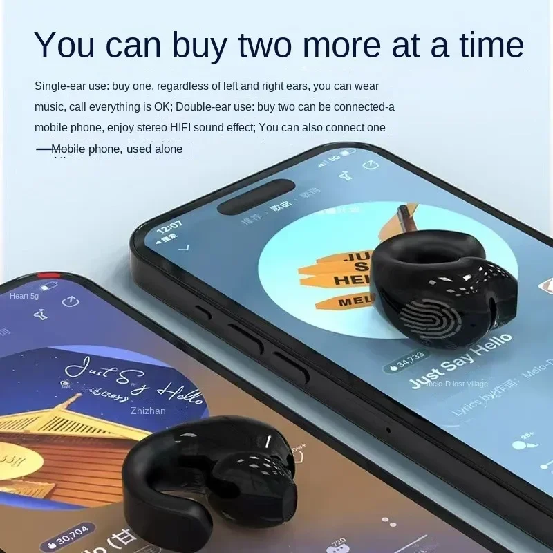 1pc 5.3 Earphones With Mic Wireless Headphones Bluetooth-suit Single in-Ear Earbuds Sports Waterproof TWS Handsfree Headset 2