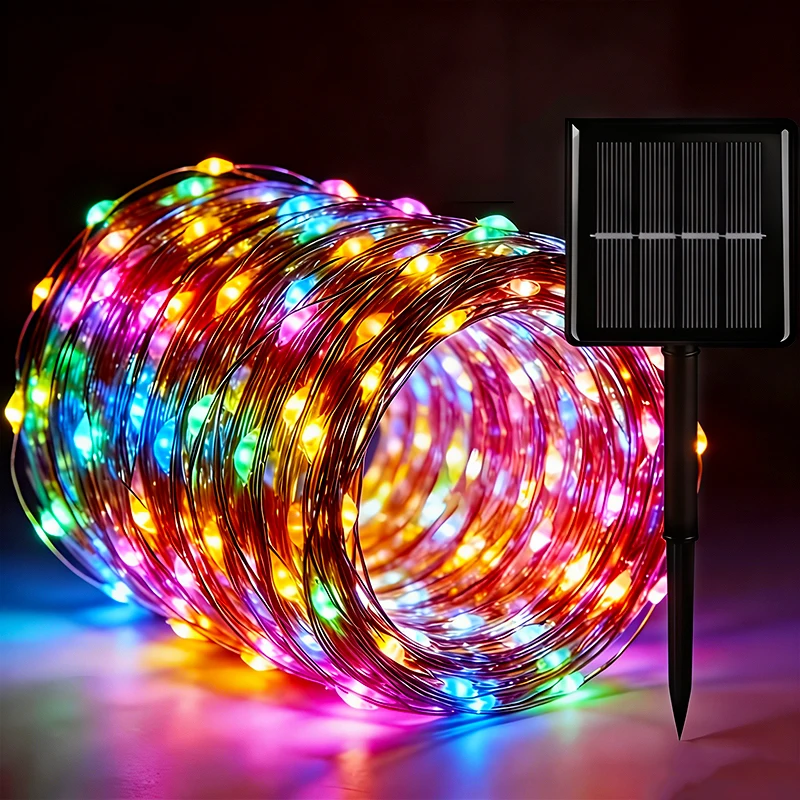 Waterproof Solar LED Fairy String Lights for Outdoor Christmas Decoration