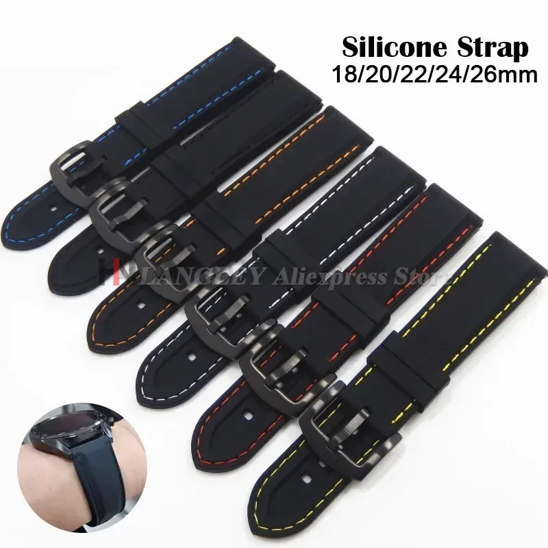 Silicone Sport Watchband - Waterproof Rubber Strap