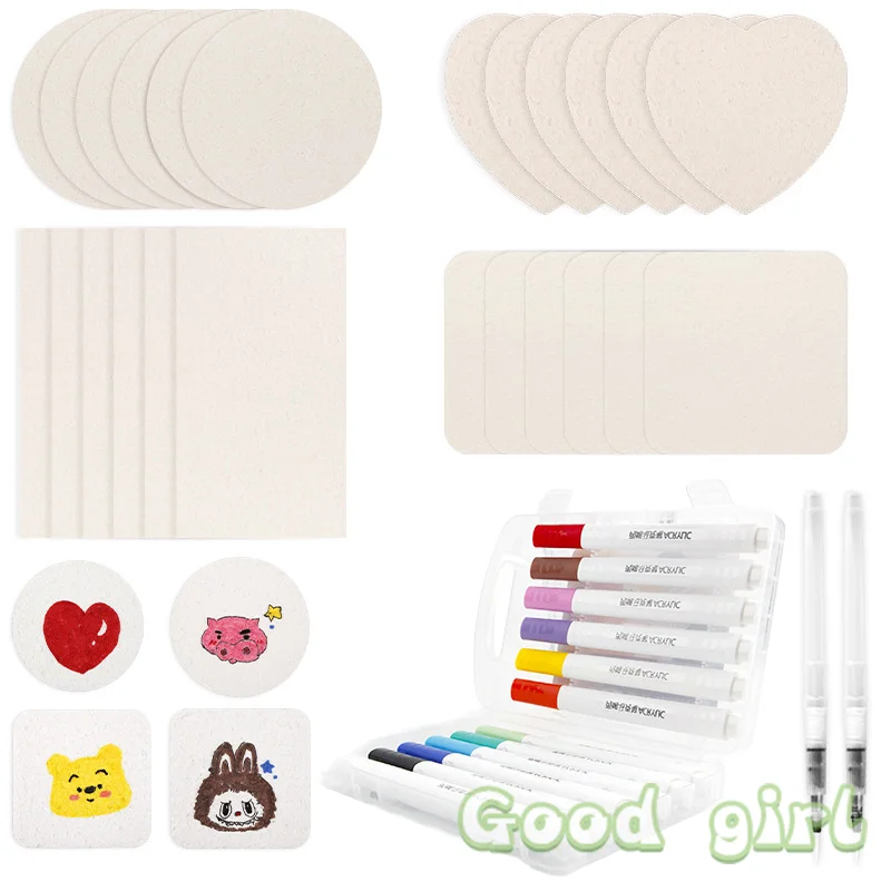 10 PCS 3D 스테레오 폼 질감 그림 DIY 수제 그림 나무 패들 스폰지 크리 에이 티브 빈 드로잉 보드