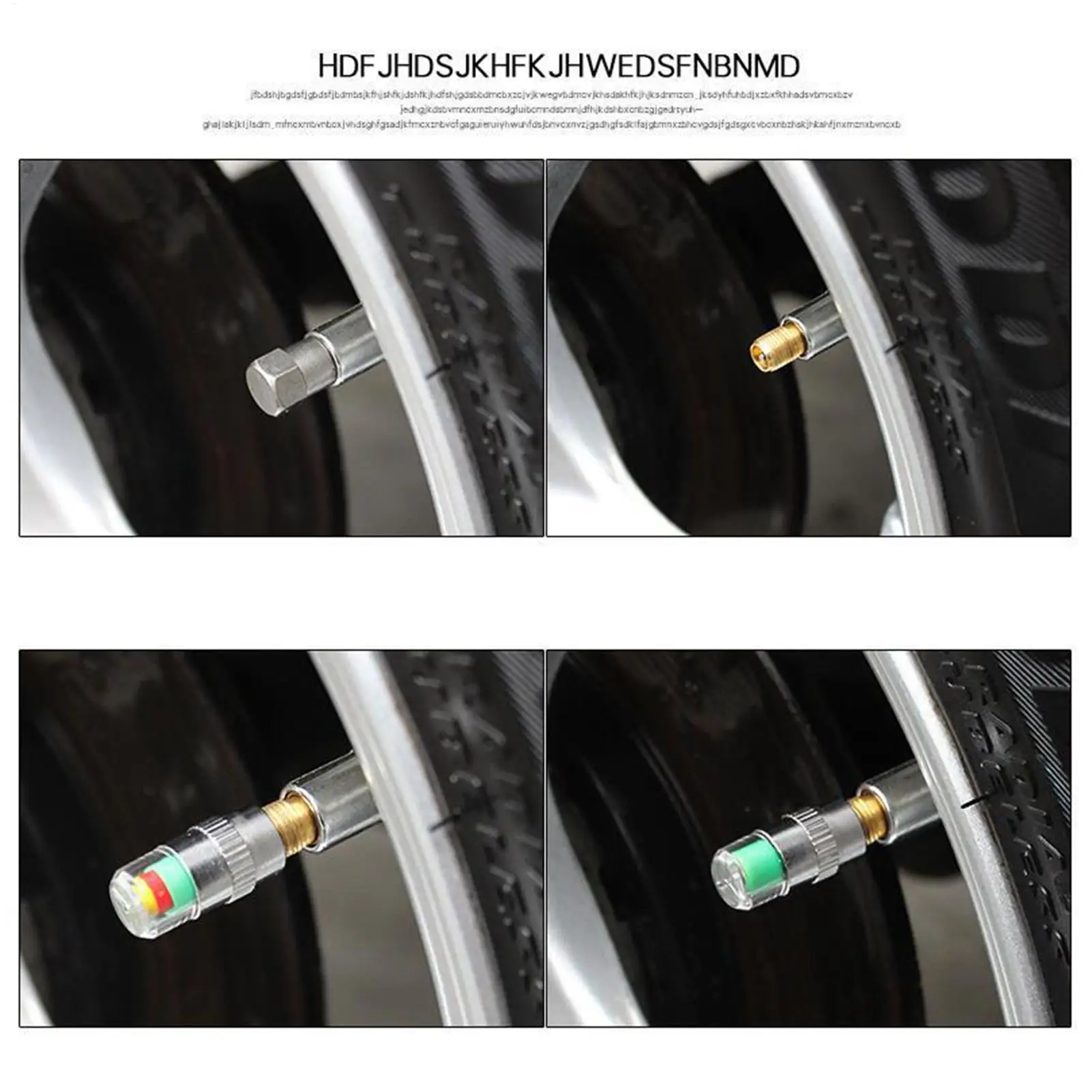 4개/세트 자동차 타이어 공기압 모니터링 알림 표시기 타이어 밸브 캡 게이지 자동차 액세서리 자동차 타이어 공기압 게이지 캡