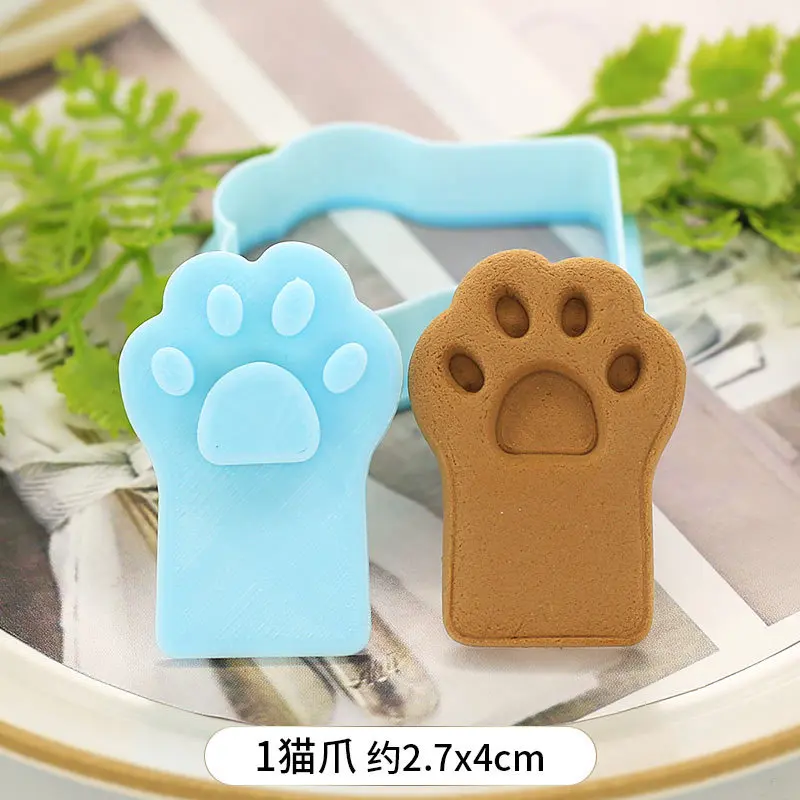 Cartoon Cute Cat Paw Forming Biscuit Mold Diy Household Baking 3d Three-dimensional Pressing Handmade Cutter | Дом и сад