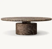 High End American Style Living Room Furniture Natural Stone Marble Coffee Table