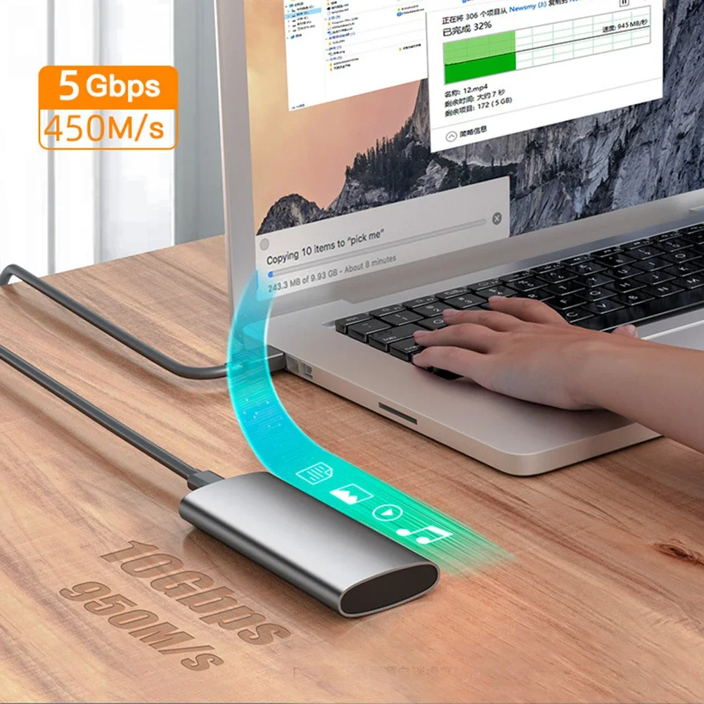 M.2 HHD Box SSD Case NVMe/NGFF Mobile Harddisk Enclosure Aluminum Alloy M/B/(B + M) Key for 2230/2242/2260/2280 SSD hdd enclosure