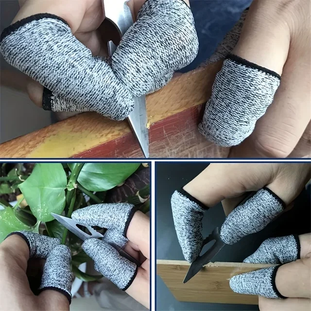 10Pcs 5-level Protection High Performance Anti Cutting Finger Gloves for Outdoor Work in Kitchen 2