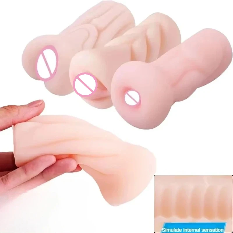 Men's Aircraft Cup Male Masturbator Oral Vaginal Anal Masturbation Soft Real Vagina Pocket Pussy Sex Toys