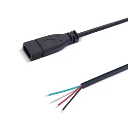 Customizable USB - C Cable with Open Ends - 0.3m, 1m, 2m Lengths Available - 0.3m (4C - Female)