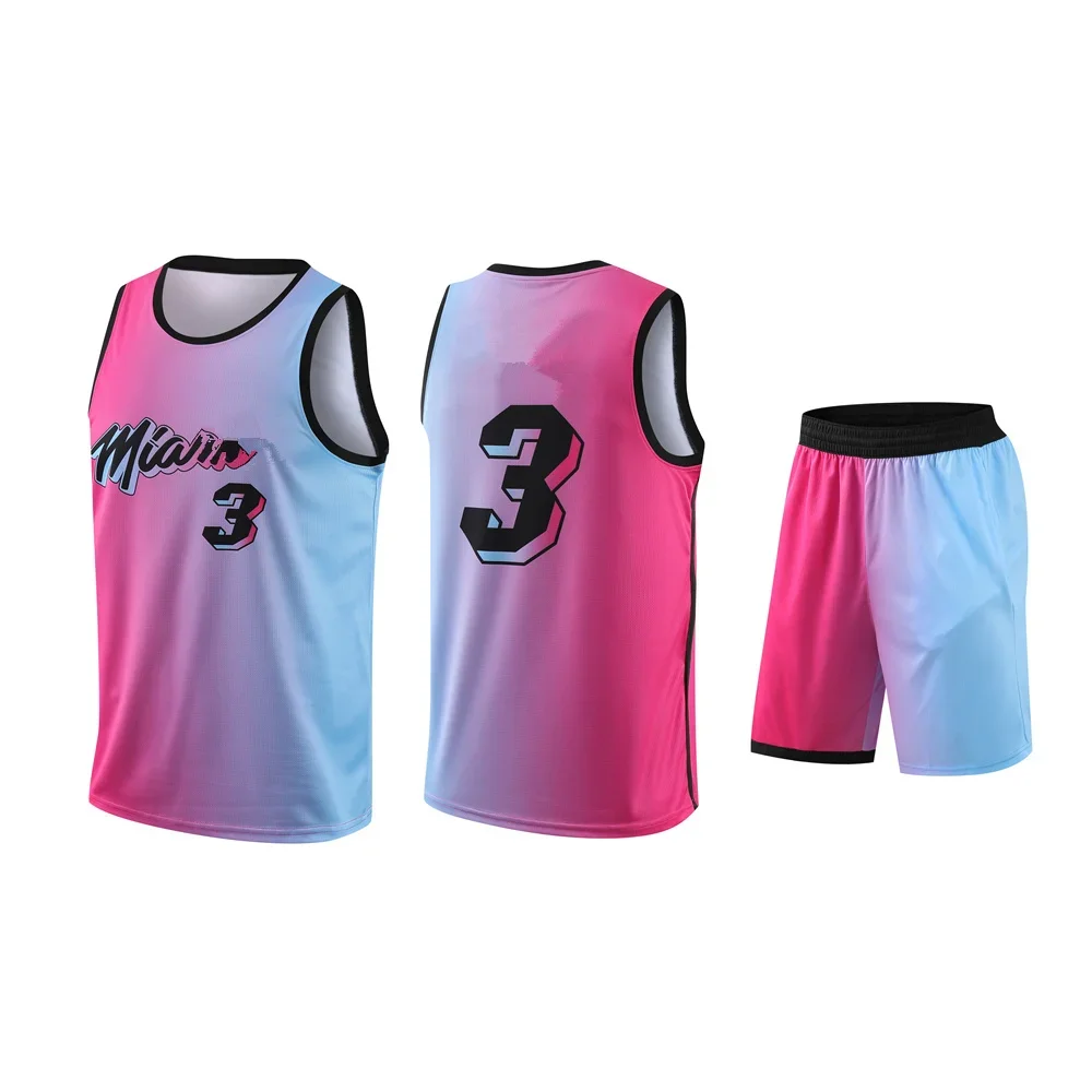 NEW 24 25 Men's sports kit WADE 3 Fans Basketball Jerseys Men and kids game team Short sleeve uniform training Vest and shorts