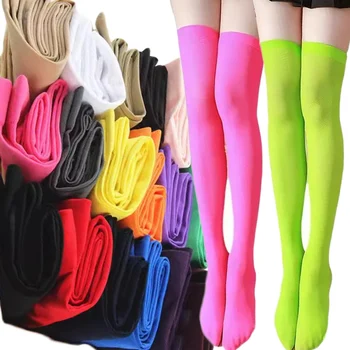 2024 nuove ragazze di estate sopra i calzini al ginocchio calza alta elasticizzata velluto colorato calze donne coscia alta calzini lunghi studente di tentazione 1