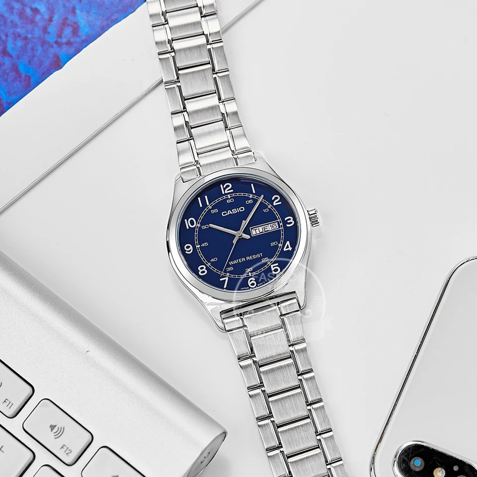 Casio MTP-V006D-2B | Orologio da polso analogico al quarzo classico da