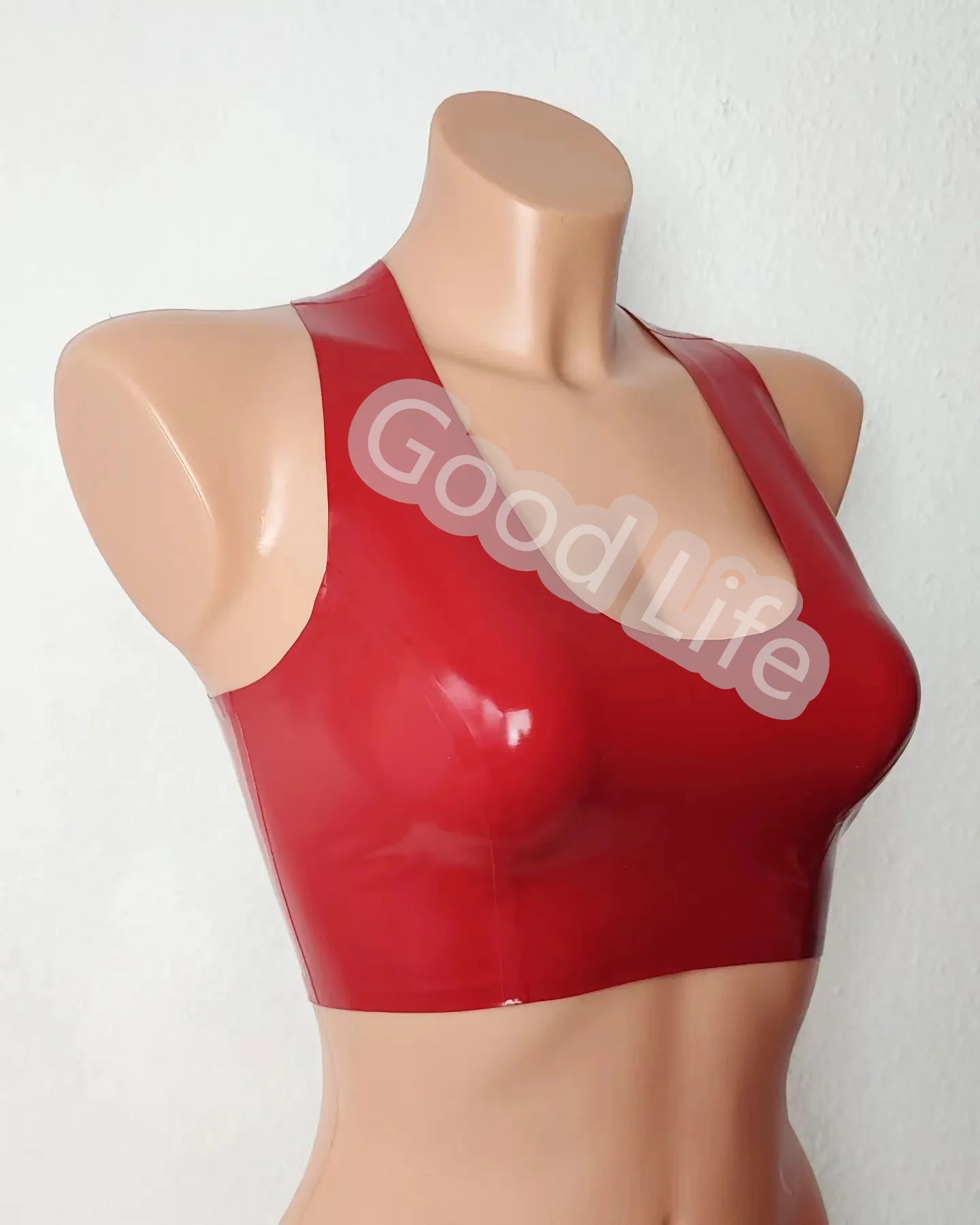 

Handmade Women Natural Latex Sexy Top Rubber Bra Vest Shiny Latex Underwear Crop Camis Camisole Glossy Stretch Bralette