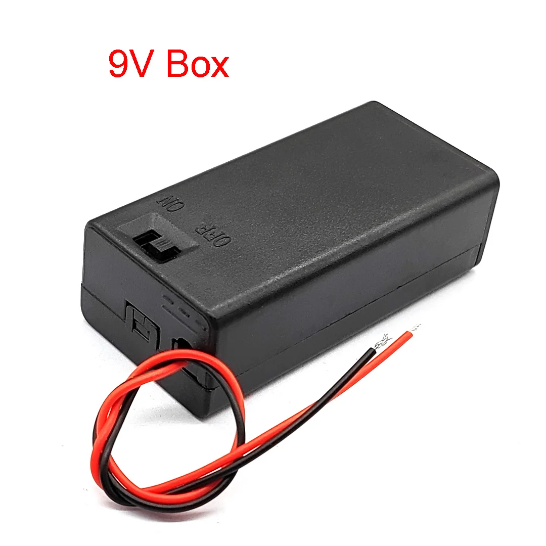 Battery Holder 9V battery holder box cover ON/OFF switch cable DC head case DIY