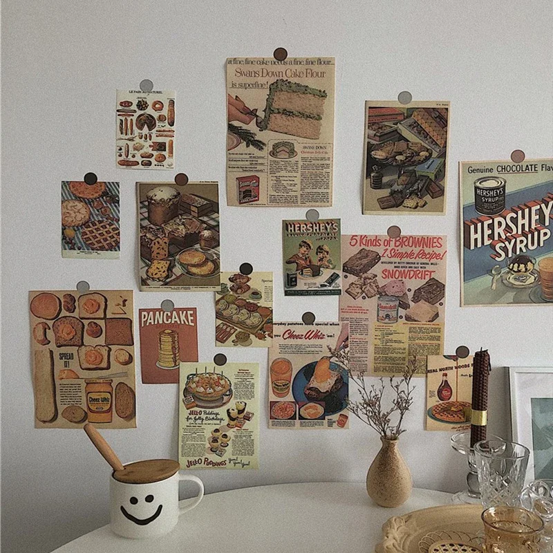 Nordic Retro Wall Decorative Art Postcard Stickers - DIY Photo Card Wall Decor