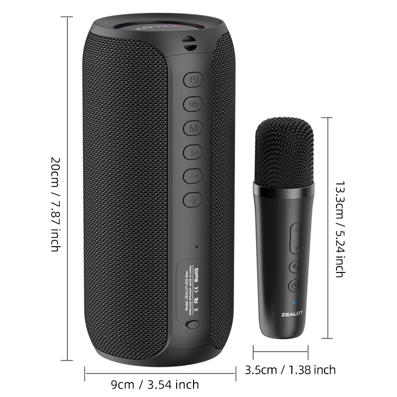 Description Picture 2 of itemZEALOT-S69M Karaoke Machine Portable Bluetooth 5.3 Speaker System with 1 or 2 Wireless Microphones Home Family Singing Gifts