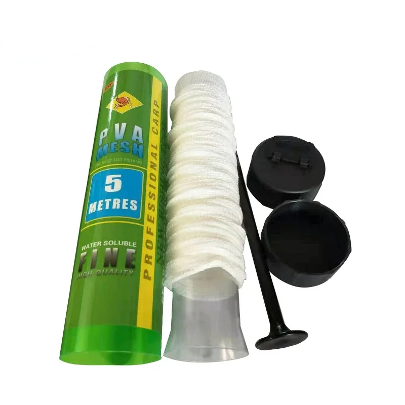 Fishing Net 5M Water Dissolving PVA Narrow Mesh Tube Net Carp Fishing Feeder Lures Refill Plunger Bar Tackle