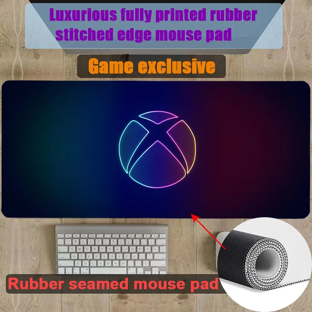

logo X-Xbox-X Mouse Pad Gamer Gaming Rubber Seamed Mouse Pad Accessories Desk Keyboard Pad Computer Laptop