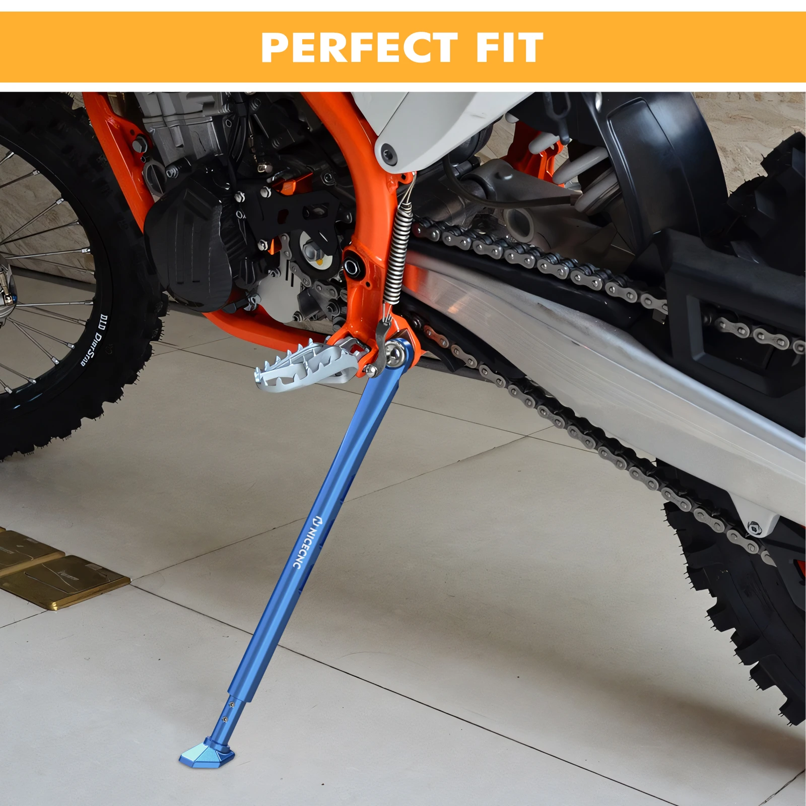 NICECNC Für KTM EXC 300 Für Husqvarna TE300 GasGas Einstellbare Parkplatz Seitenständer Ständer Seitenständer Aluminium Tieferlegungsglieder – Detail 10