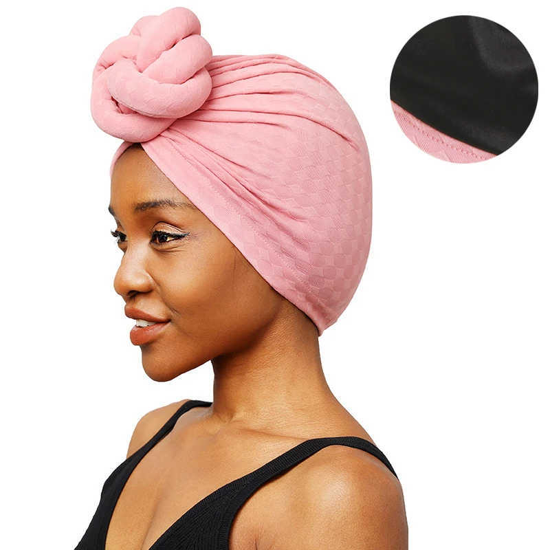 New Women Satin lined turban Headtie Top Twisted Headwrap Bonnet Hat Wedding Party Headwear Lady Muslim Hijab Hat Head Cover football a5 ruled journal hard cover 100gsm elastic band lined notebook