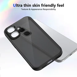 Shockproof Magnetic Matte Translucent Phone Case - Anti - Fingerprint Protection for Infinix Smart 10 (Black No Magnetic )