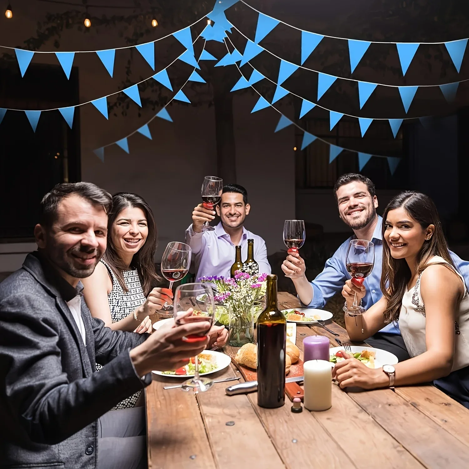 Pennant Banner Flag String Hanging Triangle Bunting Flag 33 ft 20 Pcs for Party Celebration Holiday Wedding Decoration