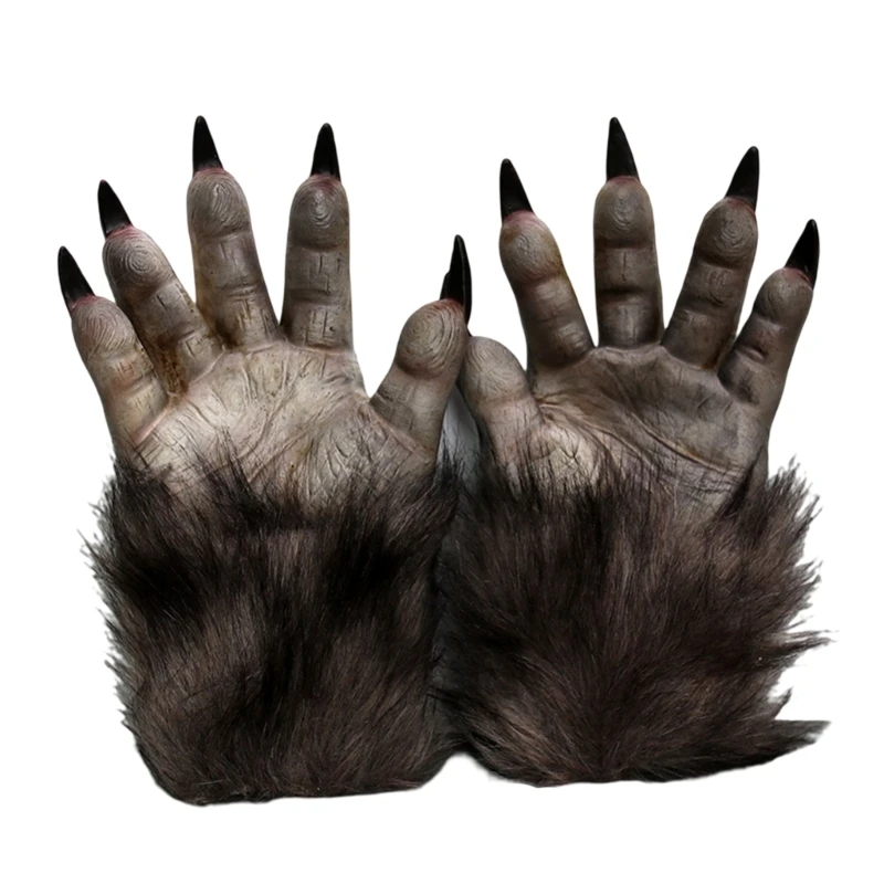 

Halloween Scary Wolf Claw Gloves Animal Festival Cosplay Latex Horrific Costume Accessory Carnival Party Decor