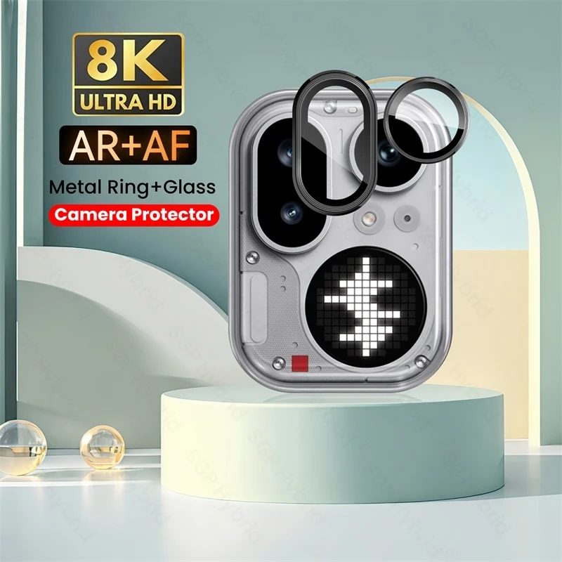 Aluminum Alloy Ring Camera Protector with 9H Glass Lens Cap