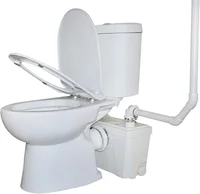 PumpThree Piece Round Bowl Toilet with Macerating Pump Macerating Upflush Toilet Kit Macerating Toilet 1