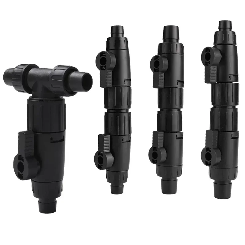 Aquarium Accessories 12/16mm Double Tap Quick Release Connector Fish Tank Hose Pipe 3-Way Valve Aquarium Filter Connector Aquarium Tubing Connectors
