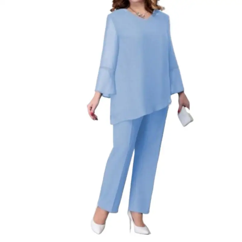 Women Casual Long Sleeve Blouse Sets Two Piece